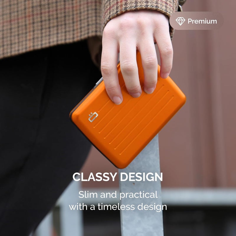 ÖGON -DESIGNS- Aluminum wallet, Large capacity with metal lock, RFID Protection against fraud and demagnetization, Smart Case OSLO Large model - Image 4